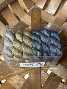 Falling Into Fall Shawl Kit; Bruce Yak Silk Merino Yarn