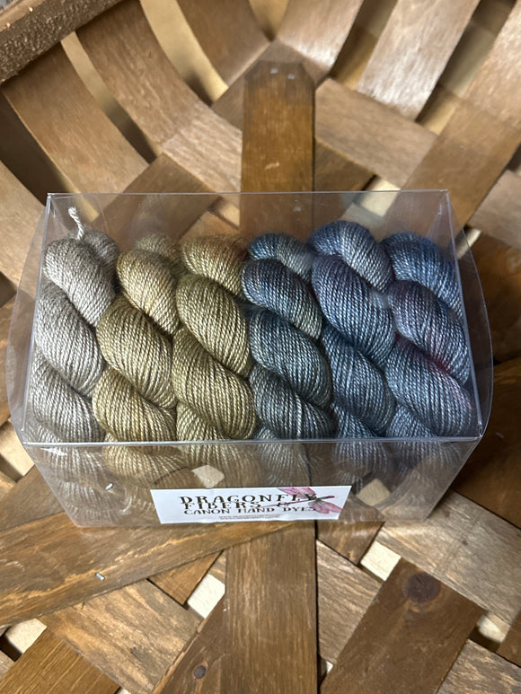 Falling Into Fall Shawl Kit; Bruce Yak Silk Merino Yarn