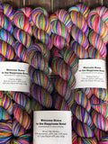 Welcome Home to the Happiness Hotel; Self-Striping Yarn on Multiple Base Options