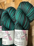 Green Eyed Monster; Self-Striping Yarn on William Merino
