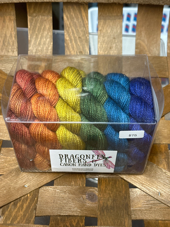 Yet Another Rainbow Shawl Kit; Oscar Sparkle Merino Yarn