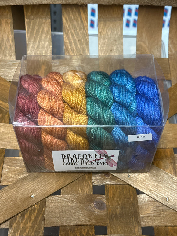 Another Rainbow Shawl Kit; Oscar Sparkle Merino Yarn