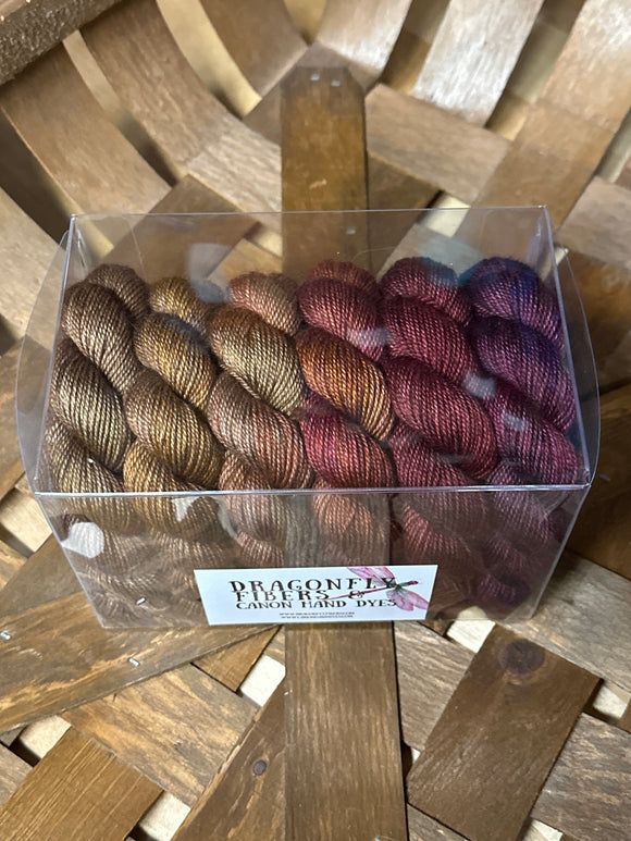 Slow Burn Shawl Kit; Bruce Yak Silk Merino Yarn