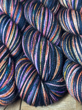 Opalite with Navy; Self-Striping Yarn on Charles Merino