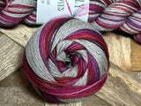 Lovely, a Valentine's Day Stripe; Gradient Self-Striping Yarn on Bruce Yak Merino