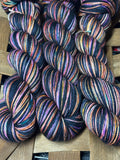 Opalite with Navy; Self-Striping Yarn on Charles Merino