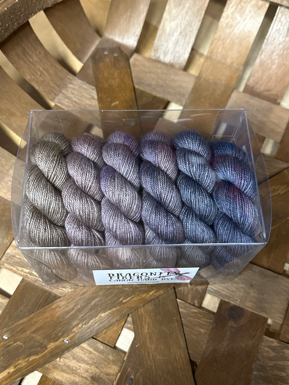 Lavender Bliss Shawl Kit; Bruce Yak Silk Merino Yarn