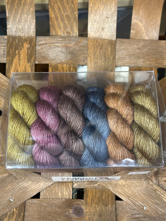 Harvest Season Shawl Kit; Bruce Yak Silk Merino Yarn