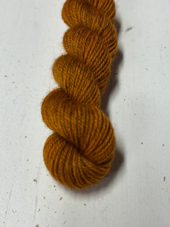 Carrot Orange Contrast Heel & Toe Skein; Bruce Yak Merino yarn