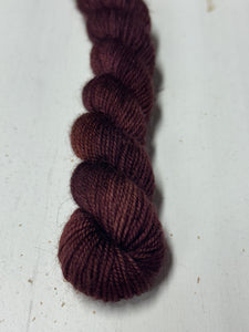 Rosewood Contrast Heel & Toe Skein; Bruce Yak Merino yarn