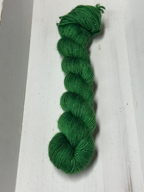 Grass Green 50g Skein; Oscar Sparkle Merino yarn