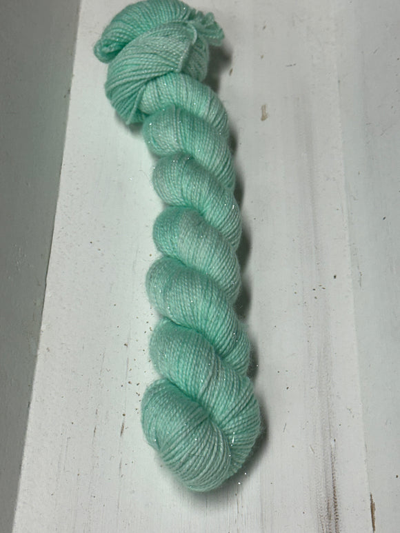 Mint 50g Skein; Oscar Sparkle Merino yarn