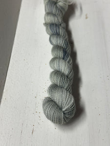 Smokey Silver 20g Contrast Heel & Toe Mini Skein; Charles Merino yarn
