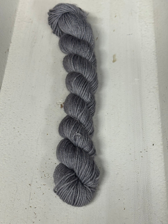 Silver 20g Contrast Heel & Toe Mini Skein; William Merino yarn