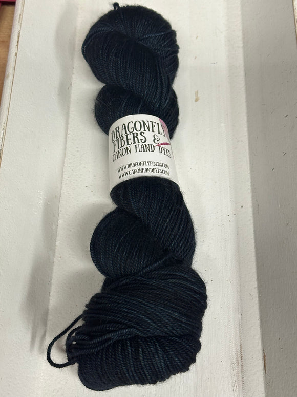 Blackest Blue 4oz. Skein; Bugga Fingering MCN Yarn