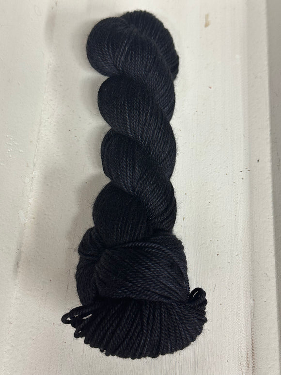 Almost Black 50g Skein; Bugga Fingering MCN Yarn