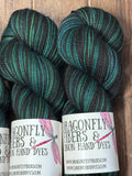 I Desire Nothing But the Reward of a Villain; Self-Striping Yarn on Charles Merino