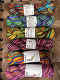 DESTASH: 4 skein MYSTERY GRAB BAG SELF-STRIPING YARN