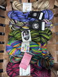 DESTASH: 4 skein MYSTERY GRAB BAG SELF-STRIPING YARN