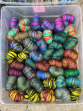 DESTASH: 4 skein MYSTERY GRAB BAG SELF-STRIPING YARN