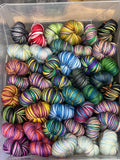 DESTASH: 4 skein MYSTERY GRAB BAG SELF-STRIPING YARN